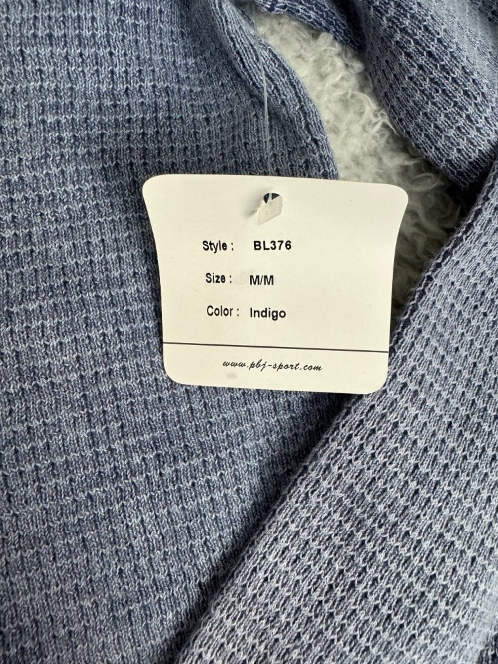 PBJ Blues Womens Indigo Tunic Shirt M/M Y2K Cottage Waffle Knit Stretch Comfort - Picture 11 of 16
